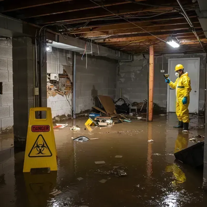 Flooded Basement Electrical Hazard in Maywood, IL Property